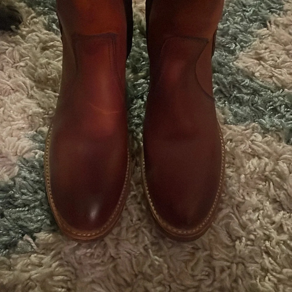 Miss Capezio Braided Leather Boot Stacked Heel Size 6.5 - Picture 3 of 6